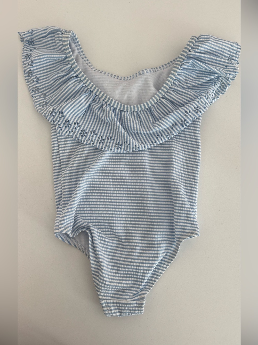Primark Light Blue & White Striped Ruffle One-Piece